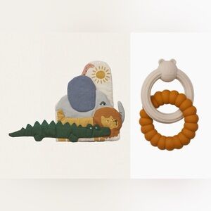 Liewood Baby Essentials Bundle | Fabric Book + Silicone Teether